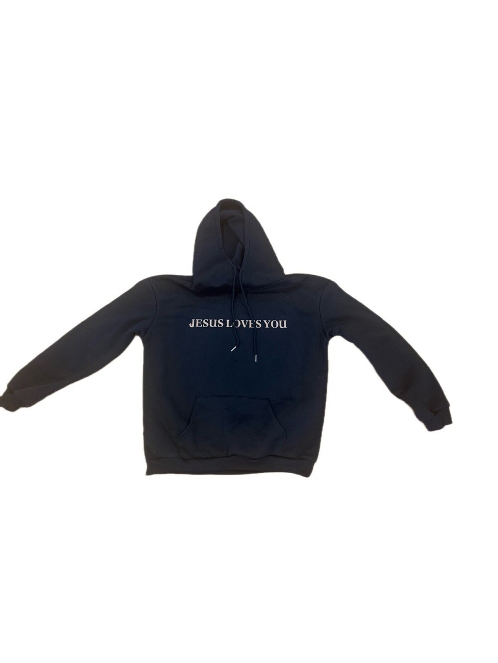 SHEIN Jesus Loves You Black Hoodie Size M Christian Faith Bible Verse Pullover